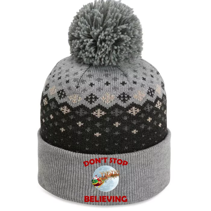 Don't Stop Believing In Santa The Baniff Cuffed Pom Beanie