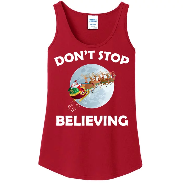 Don't Stop Believing In Santa Ladies Essential Tank