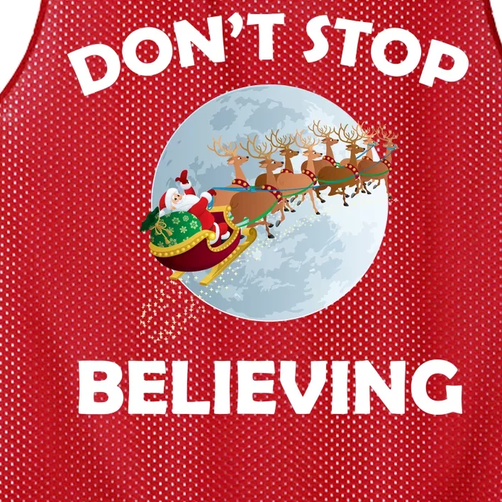 Don't Stop Believing In Santa Mesh Reversible Basketball Jersey Tank