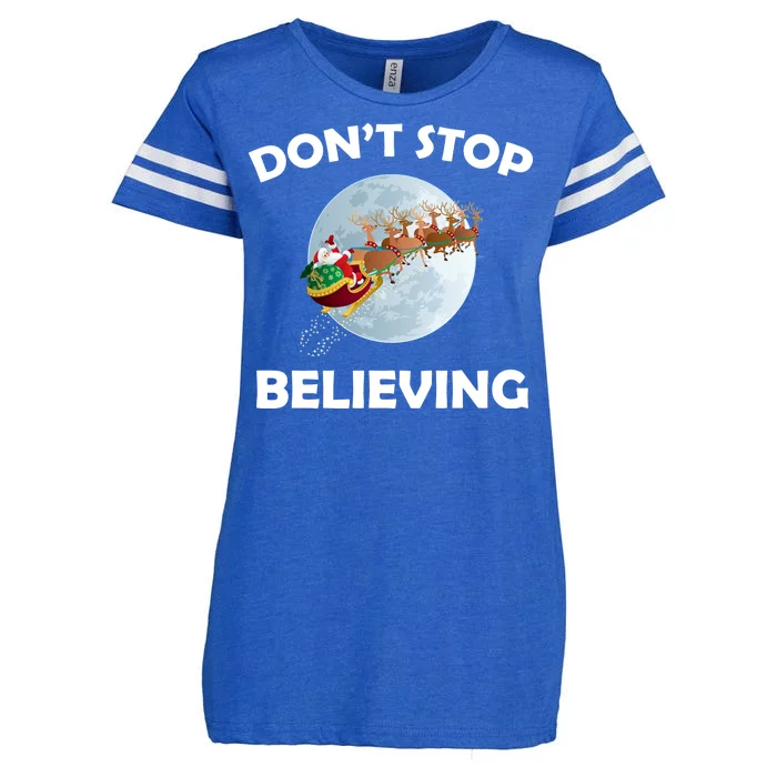 Don't Stop Believing In Santa Enza Ladies Jersey Football T-Shirt