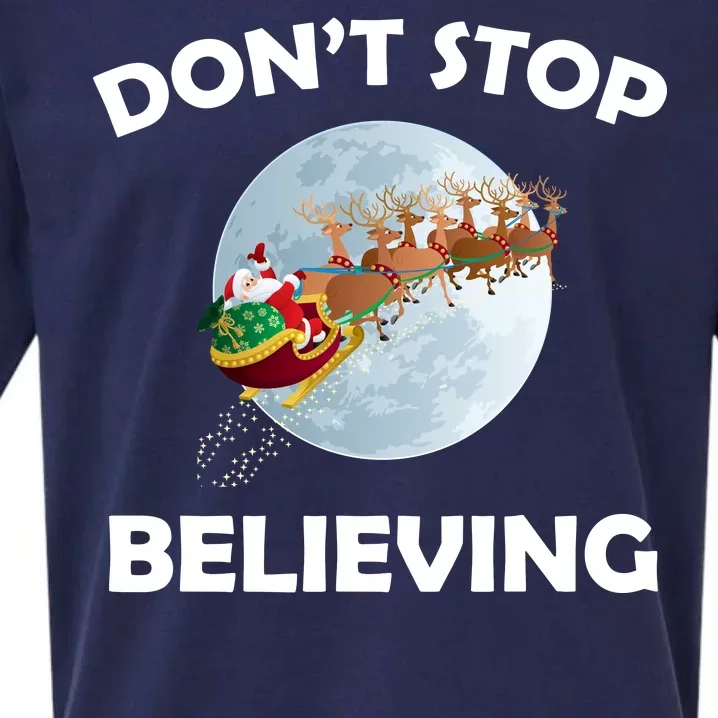 Don't Stop Believing In Santa Sueded Cloud Jersey T-Shirt