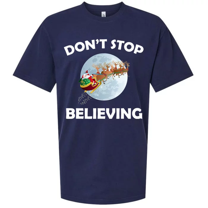 Don't Stop Believing In Santa Sueded Cloud Jersey T-Shirt