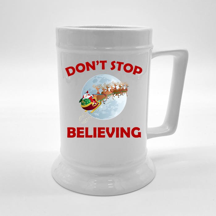 Don't Stop Believing In Santa Front & Back Beer Stein