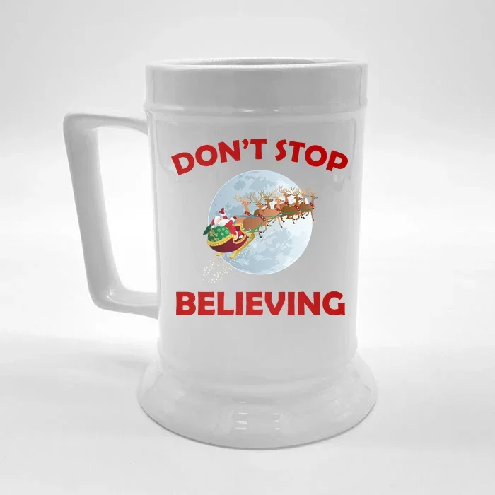 Don't Stop Believing In Santa Front & Back Beer Stein