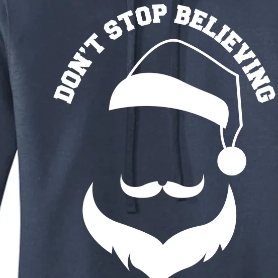 Don't Stop Believing Santa Face Women's Pullover Hoodie