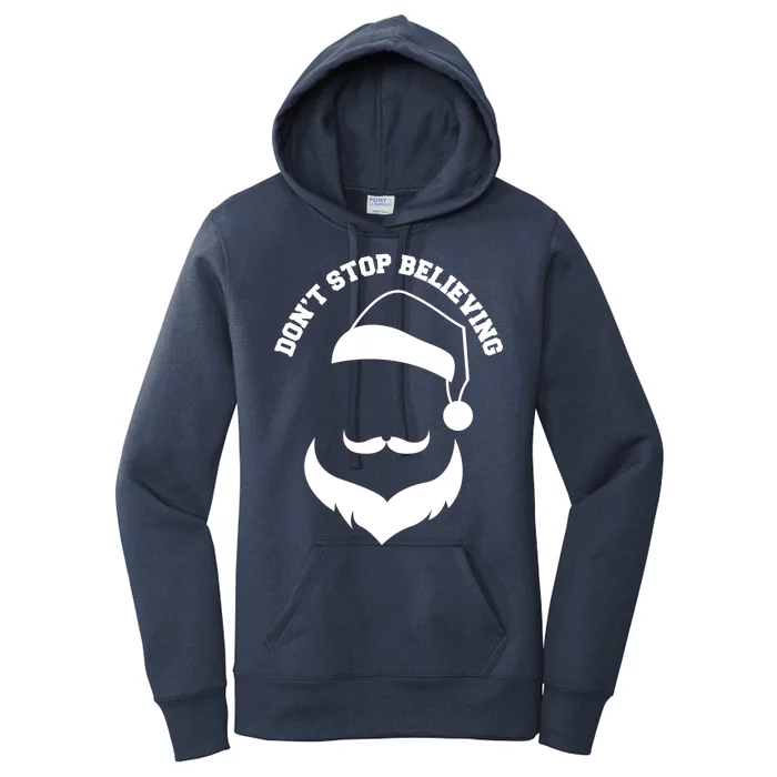 Don't Stop Believing Santa Face Women's Pullover Hoodie