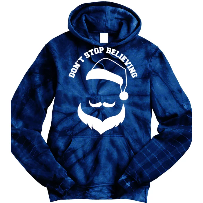 Don't Stop Believing Santa Face Tie Dye Hoodie