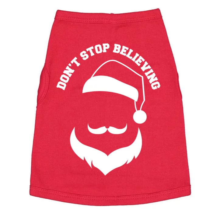 Don't Stop Believing Santa Face Doggie Tank