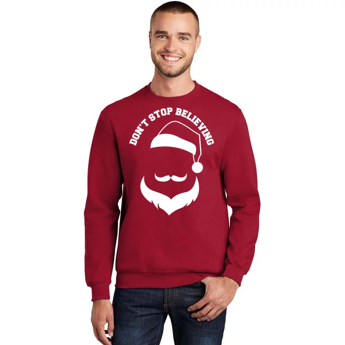 Don't Stop Believing Santa Face Sweatshirt