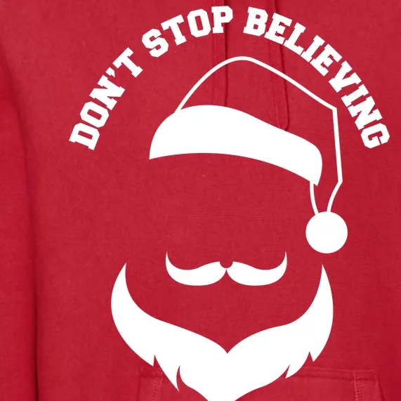 Don't Stop Believing Santa Face Premium Hoodie