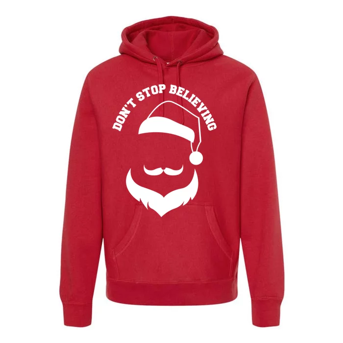 Don't Stop Believing Santa Face Premium Hoodie