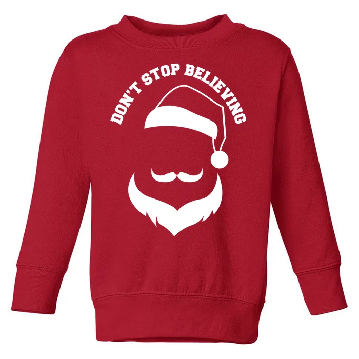 Don't Stop Believing Santa Face Toddler Sweatshirt