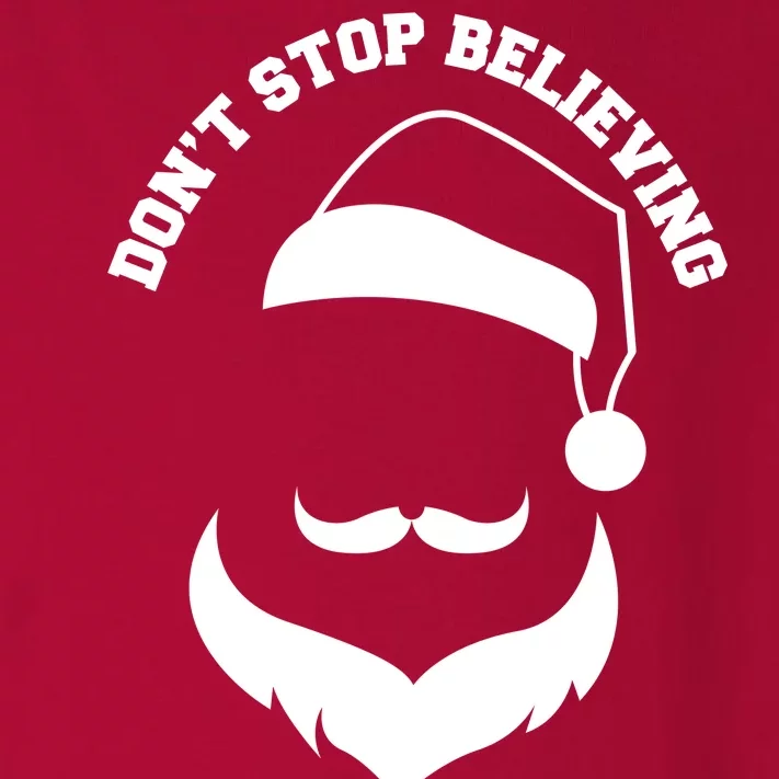 Don't Stop Believing Santa Face Toddler Long Sleeve Shirt