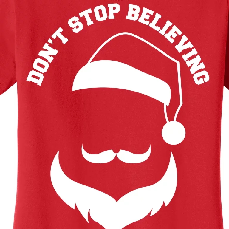 Don't Stop Believing Santa Face Women's T-Shirt