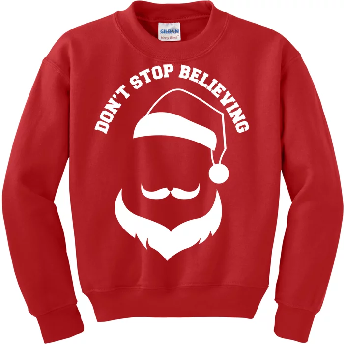 Don't Stop Believing Santa Face Kids Sweatshirt