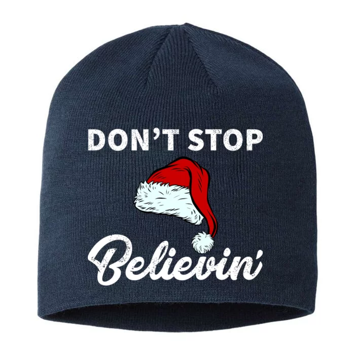 Don't Stop Believing Santa Hat 8 1/2in Sustainable Knit Beanie