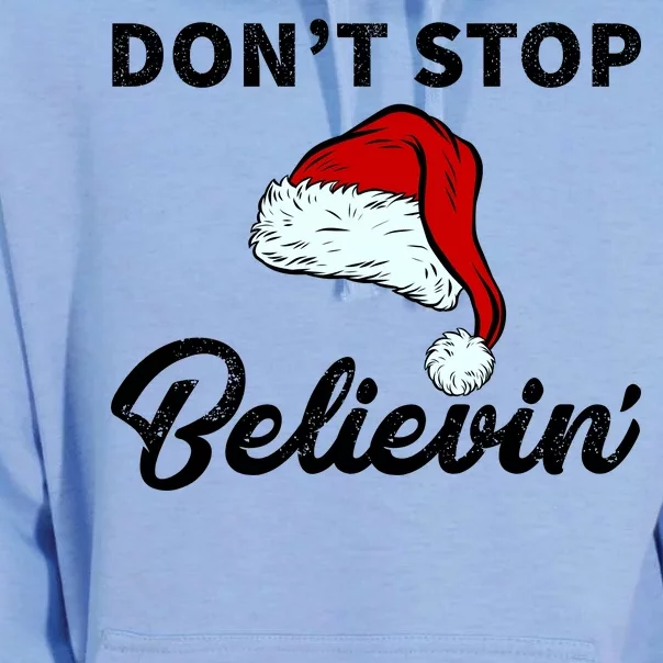 Don't Stop Believing Santa Hat Unisex Surf Hoodie