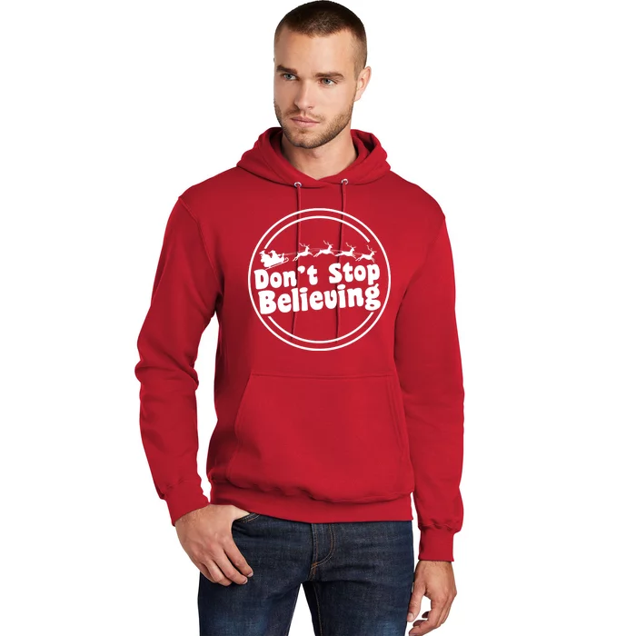 Don't Stop Believing Santa Sleigh Christmas Hoodie