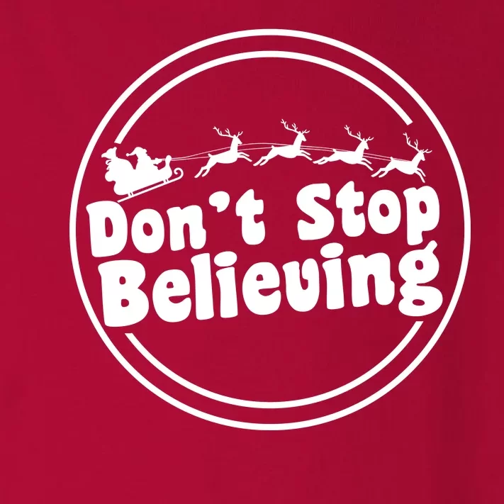 Don't Stop Believing Santa Sleigh Christmas Toddler Long Sleeve Shirt