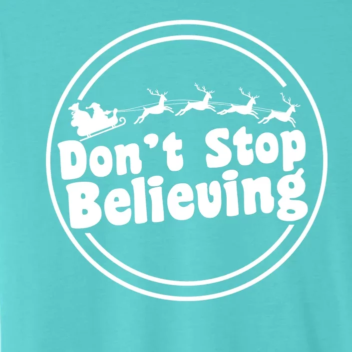 Don't Stop Believing Santa Sleigh Christmas ChromaSoft Performance T-Shirt