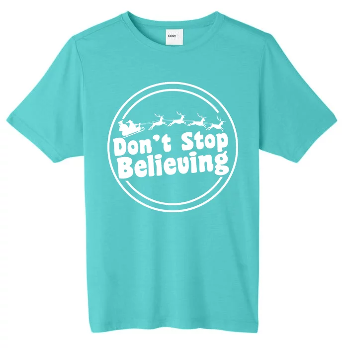 Don't Stop Believing Santa Sleigh Christmas ChromaSoft Performance T-Shirt