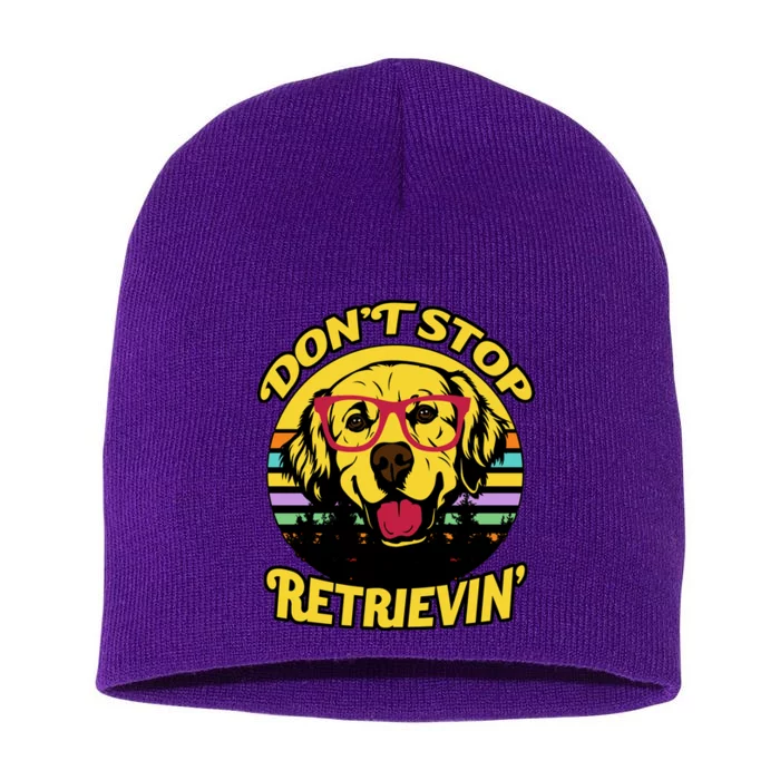 Don't Stop Retrievin Short Acrylic Beanie