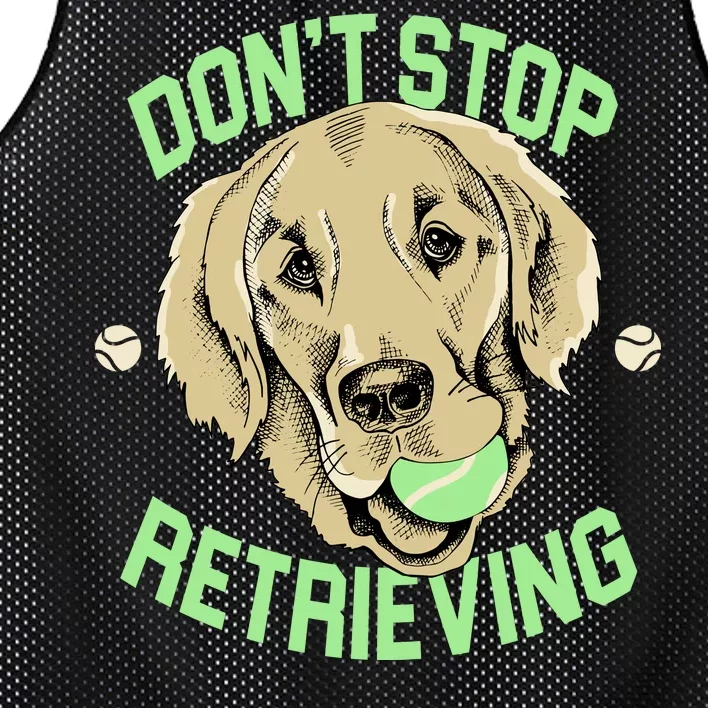 Don't Stop Retrieving Funny Golden Retriever Mesh Reversible Basketball Jersey Tank