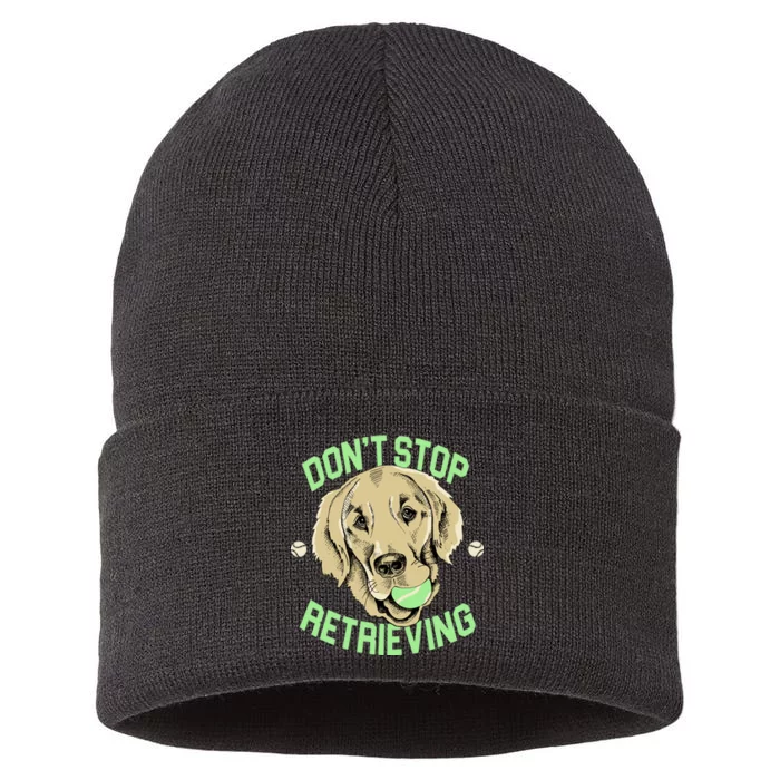 Don't Stop Retrieving Funny Golden Retriever Sustainable Knit Beanie