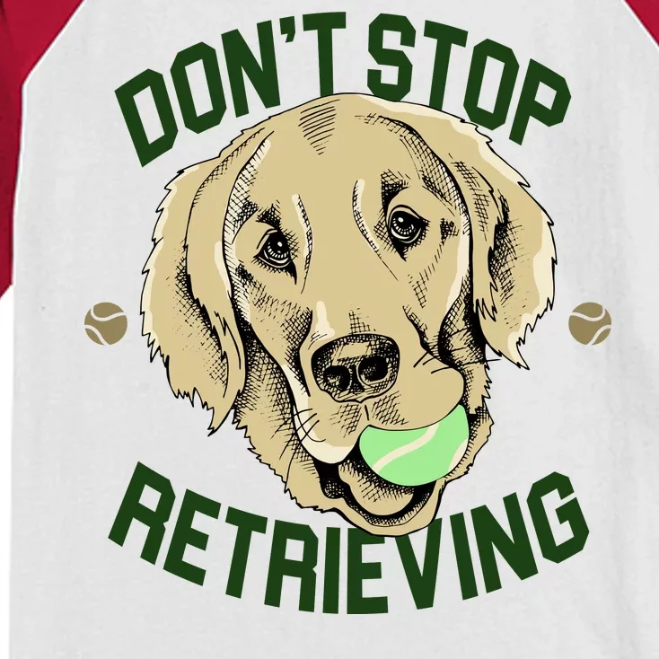 Don't Stop Retrieving Funny Golden Retriever Kids Colorblock Raglan Jersey