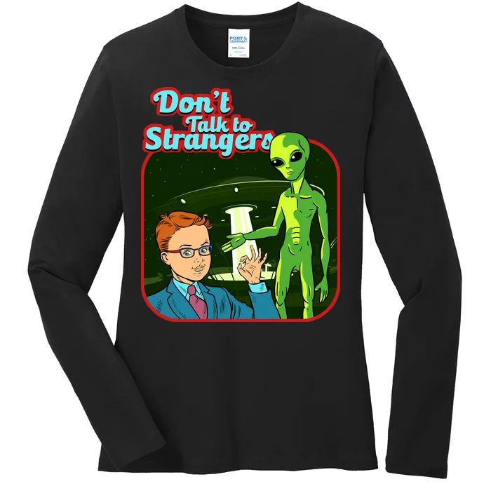 Don't Talk To Strangers Retro Vintage Ladies Long Sleeve Shirt