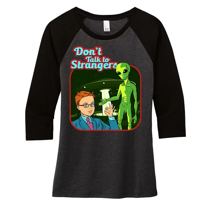 Don't Talk To Strangers Retro Vintage Women's Tri-Blend 3/4-Sleeve Raglan Shirt