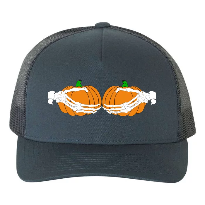 Don't Touch My Pumpkins Skeleton Hands Yupoong Adult 5-Panel Trucker Hat