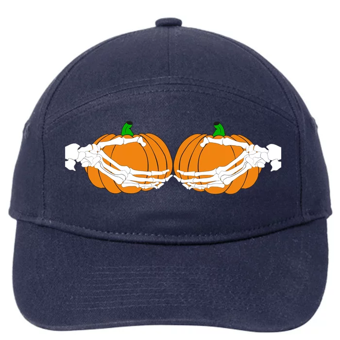 Don't Touch My Pumpkins Skeleton Hands 7-Panel Snapback Hat