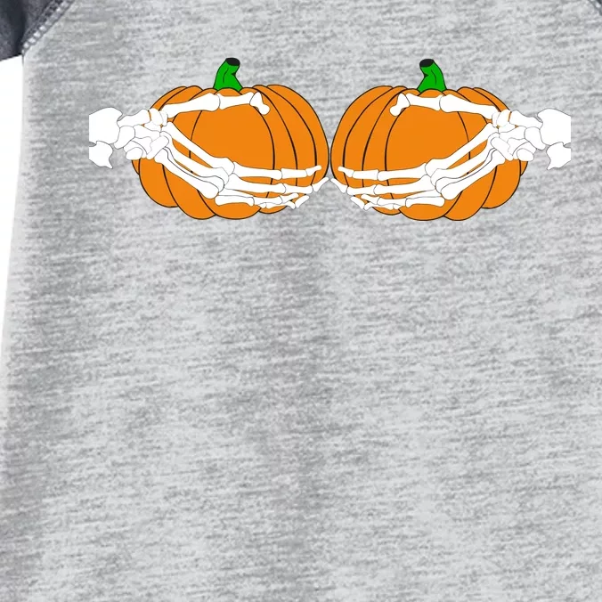 Don't Touch My Pumpkins Skeleton Hands Infant Baby Jersey Bodysuit