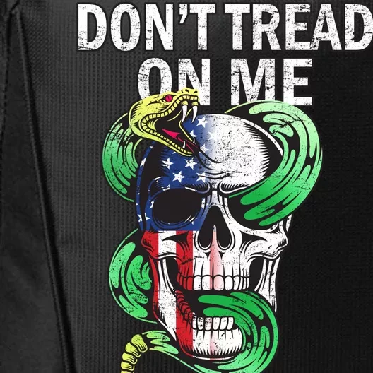 Don't Tread On Me American Snake Skull City Backpack