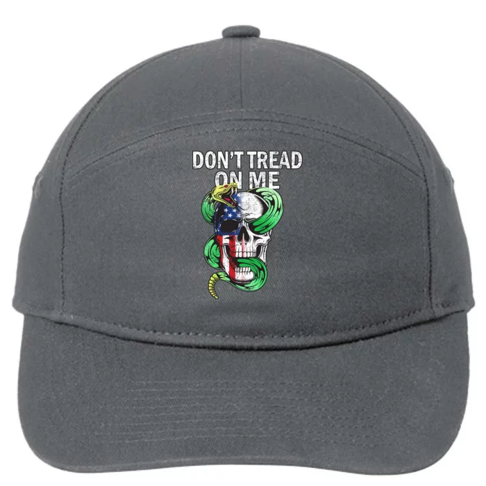 Don't Tread On Me American Snake Skull 7-Panel Snapback Hat