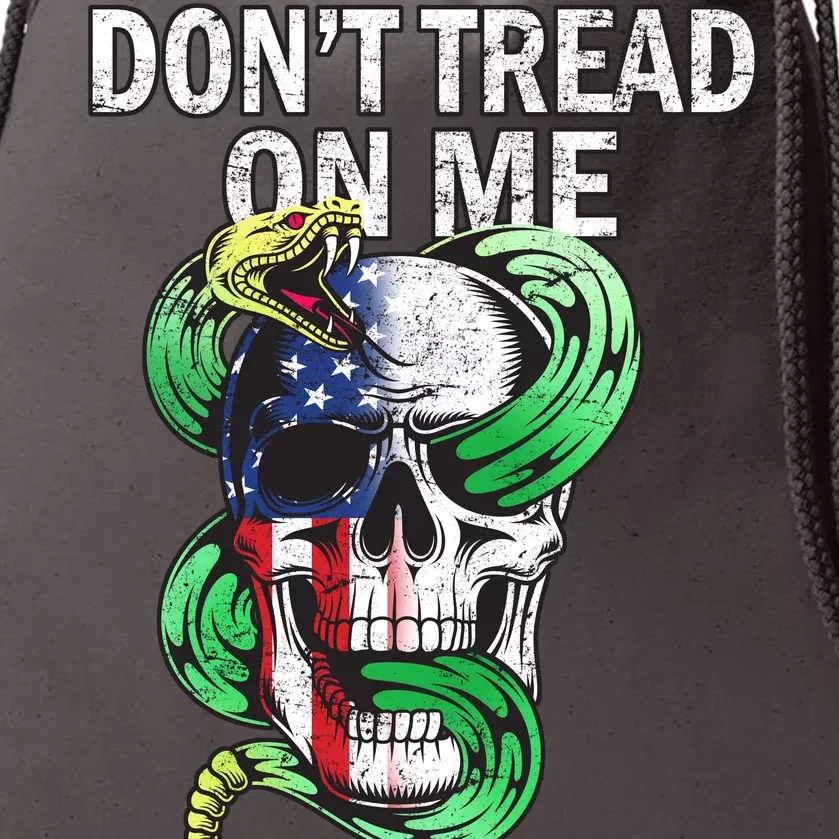 Don't Tread On Me American Snake Skull Drawstring Bag