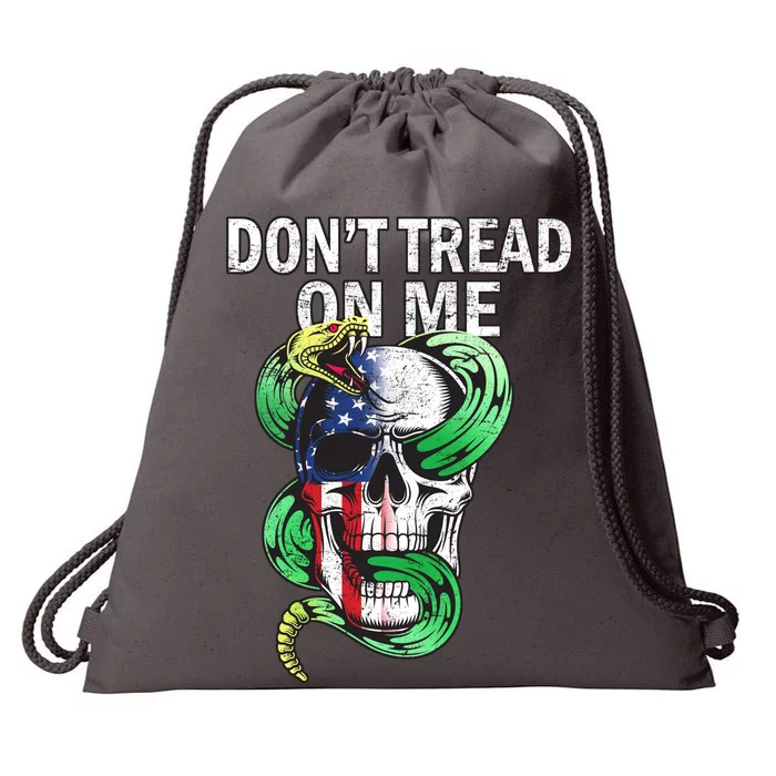 Don't Tread On Me American Snake Skull Drawstring Bag