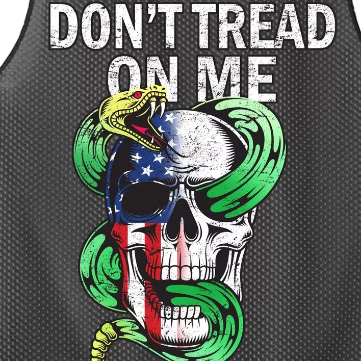 Don't Tread On Me American Snake Skull Mesh Reversible Basketball Jersey Tank