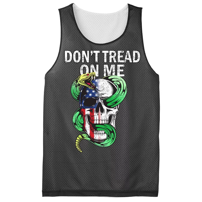 Don't Tread On Me American Snake Skull Mesh Reversible Basketball Jersey Tank