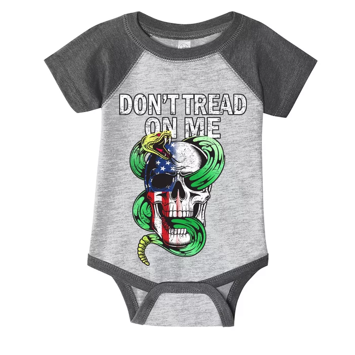 Don't Tread On Me American Snake Skull Infant Baby Jersey Bodysuit