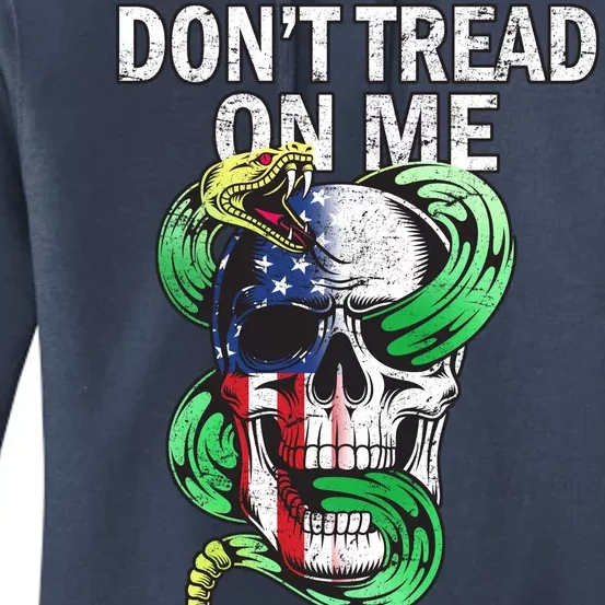 Don't Tread On Me American Snake Skull Women's Pullover Hoodie