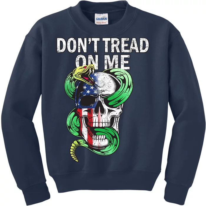 Don't Tread On Me American Snake Skull Kids Sweatshirt