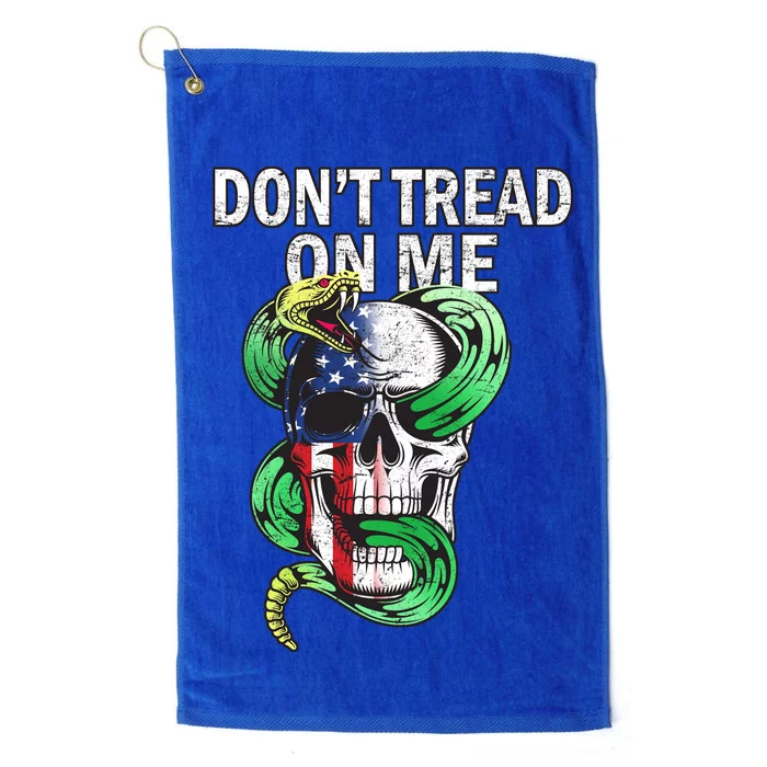 Don't Tread On Me American Snake Skull Platinum Collection Golf Towel