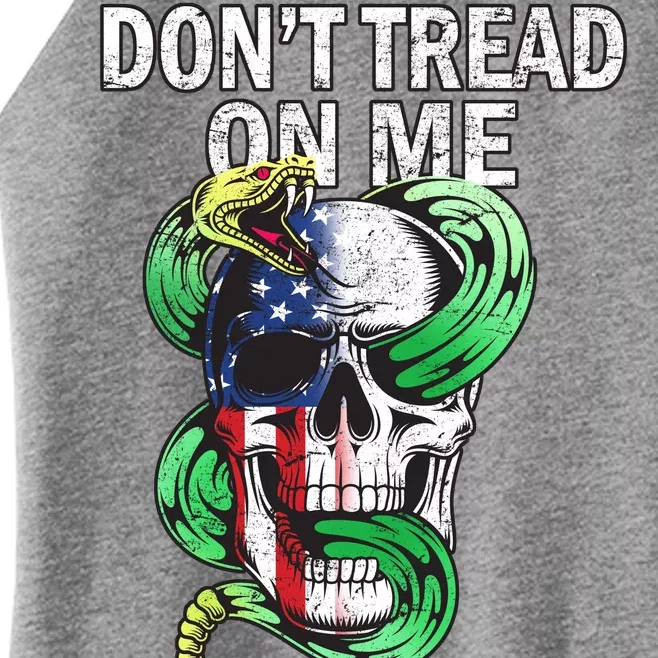 Don't Tread On Me American Snake Skull Women’s Perfect Tri Rocker Tank