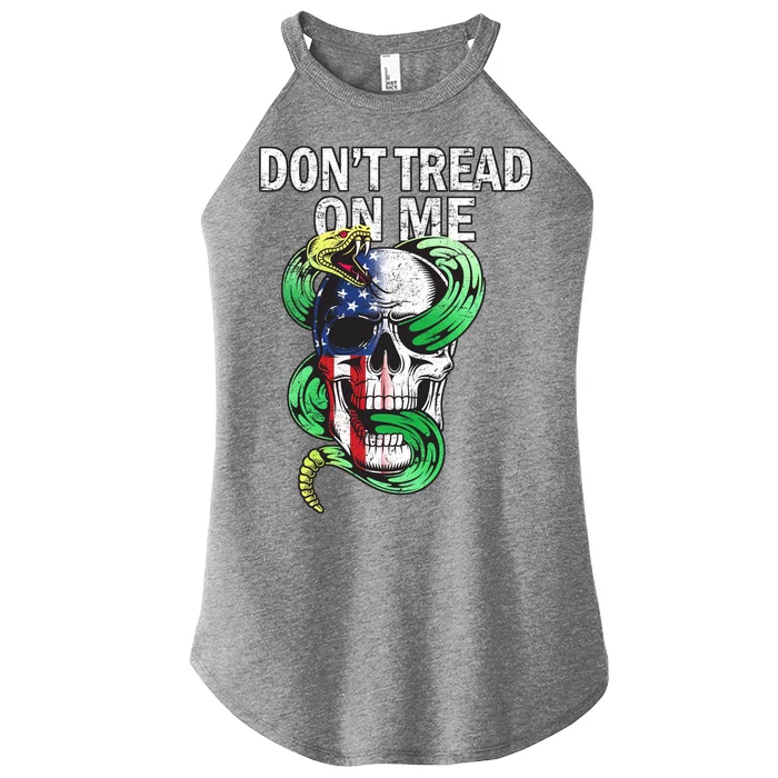 Don't Tread On Me American Snake Skull Women’s Perfect Tri Rocker Tank