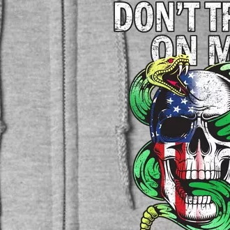 Don't Tread On Me American Snake Skull Full Zip Hoodie