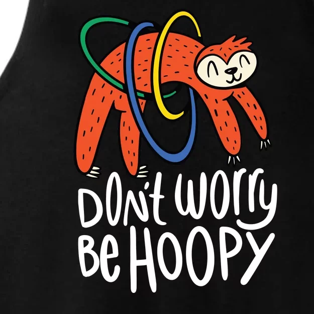 Don't Worry Be Hoopy Sloth Ladies Tri-Blend Wicking Tank