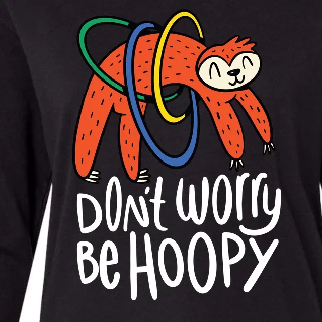 Don't Worry Be Hoopy Sloth Womens Cotton Relaxed Long Sleeve T-Shirt