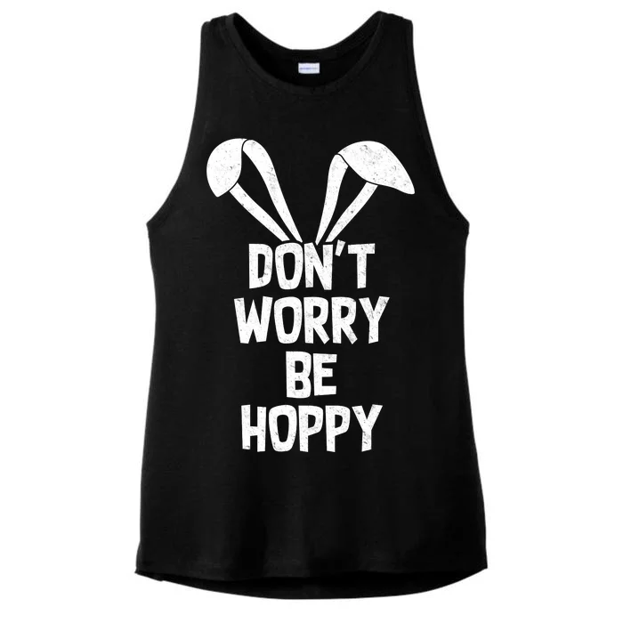 Don't Worry Be Hoppy Ladies Tri-Blend Wicking Tank